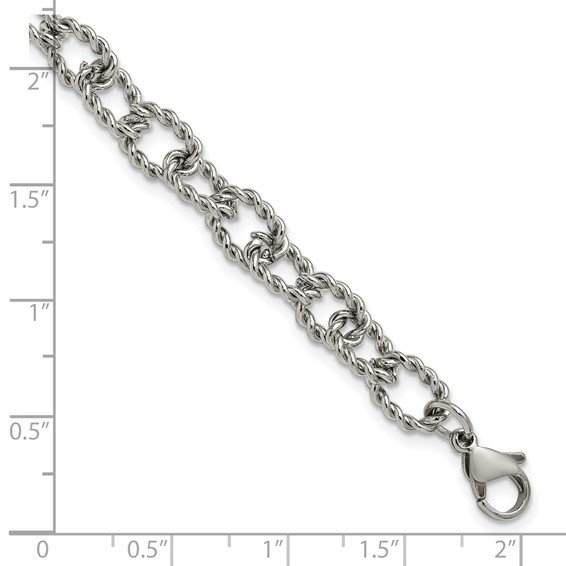 Stainless Steel Polished and Textured Open Link Chain