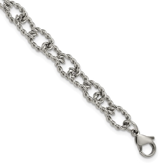Stainless Steel Polished and Textured Open Link Chain