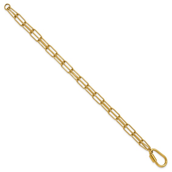 Chisel Stainless Steel Polished Yellow IP-plated Two-Strand 8 inch Paperclip Link Bracelet