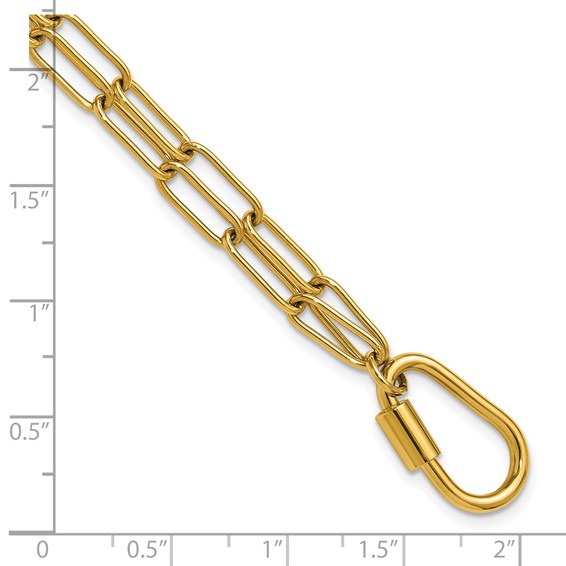 Chisel Stainless Steel Polished Yellow IP-plated Two-Strand 8 inch Paperclip Link Bracelet