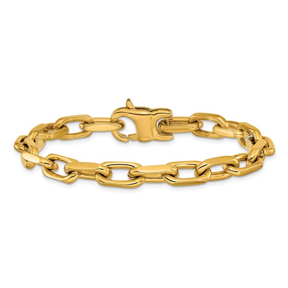 Chisel Stainless Steel Polished Yellow IP-plated 7mm 7.75 inch Open Link Bracelet