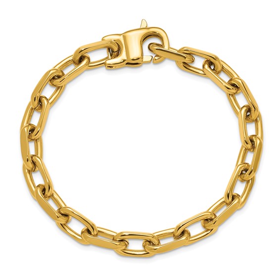 Chisel Stainless Steel Polished Yellow IP-plated 7mm 7.75 inch Open Link Bracelet