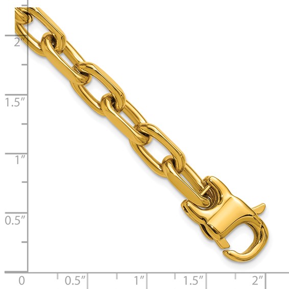 Chisel Stainless Steel Polished Yellow IP-plated 7mm 7.75 inch Open Link Bracelet