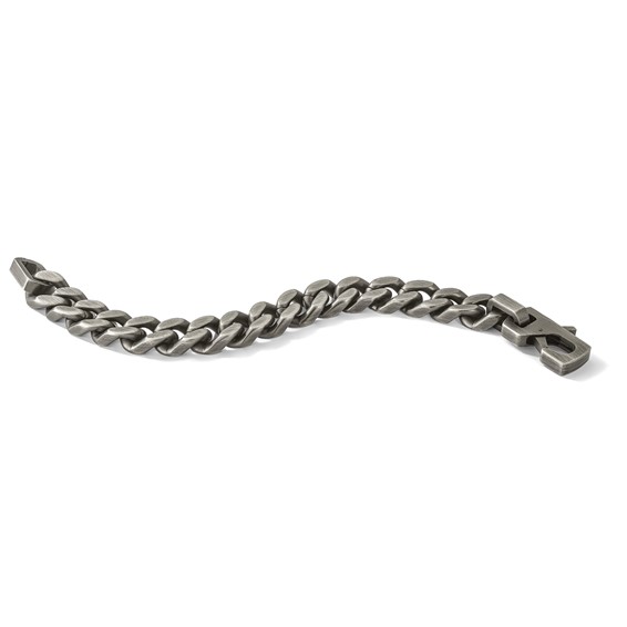 Chisel Stainless Steel Antiqued and Brushed 14mm Curb Link 8.75 inch Bracelet