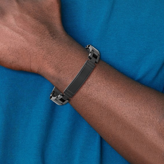 Chisel Stainless Steel Brushed Black IP-plated 8.25 inch ID Bracelet
