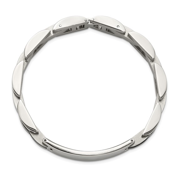 Chisel Stainless Steel Polished with 14K Gold Accent and 1/15ct. Diamond and Onyx 8.75 inch ID Bracelet