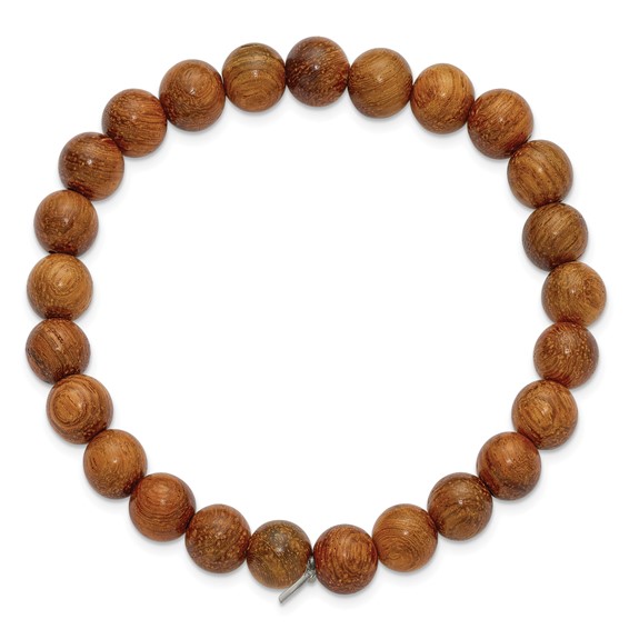 Stretch Burma Padauk  Bead Wood Bracelet