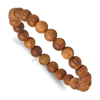 Stretch Burma Padauk  Bead Wood Bracelet