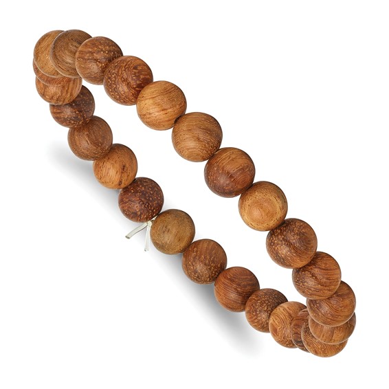 Stretch Burma Padauk  Bead Wood Bracelet