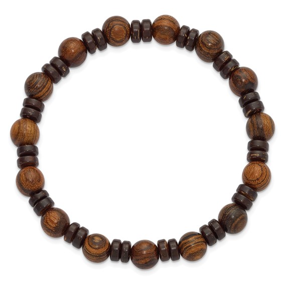 Beaded Tigerwood 8.40mm Stretch Bracelet