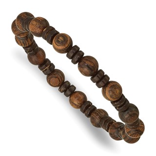 Beaded Tigerwood 8.40mm Stretch Bracelet