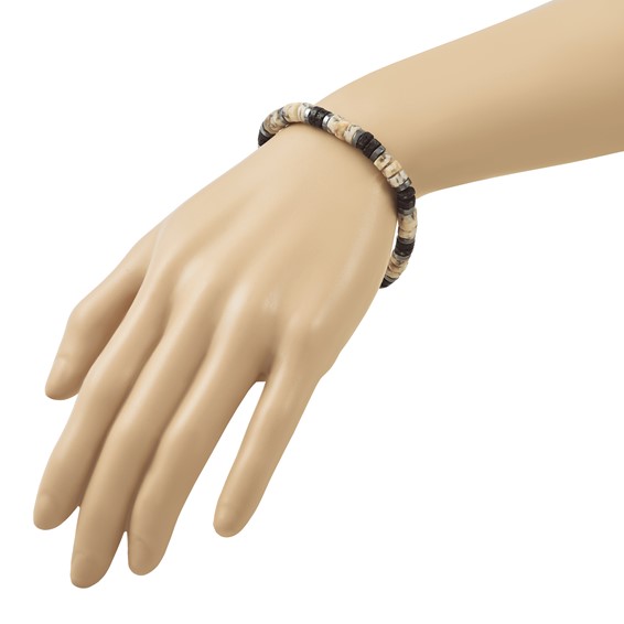 Beaded Australian Matte Agate, Lava Stone, Hematite 6mm Stretch Bracelet