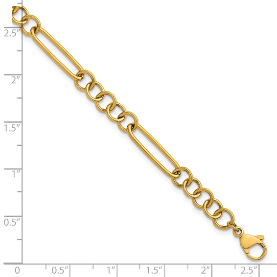 Stainless Steel Polished Yellow IP 5.25mm Pocket Watch Chain Style Bracelet