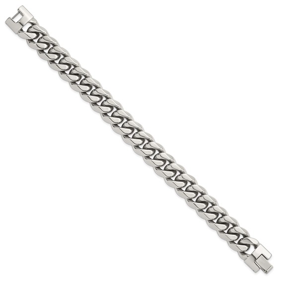 Stainless Steel Polished 14mm Curb Link 8.25in Bracelet