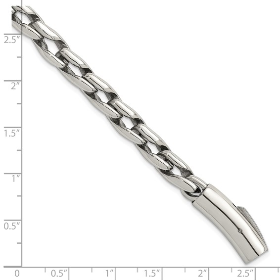 Stainless Steel Polished 7.5mm Fancy Link 8.5in Bracelet