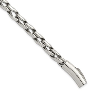 Stainless Steel Polished 7.5mm Fancy Link 8.5in Bracelet