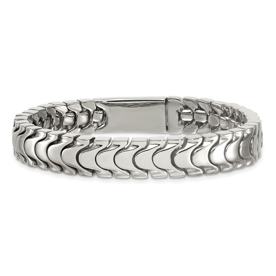 Stainless Steel Polished 12mm Fancy Link 8.5in Bracelet