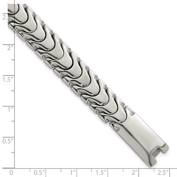Stainless Steel Polished 12mm Fancy Link 8.5in Bracelet