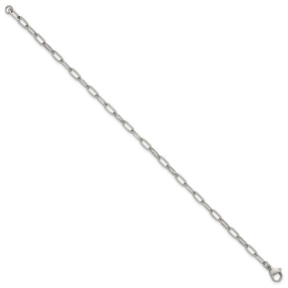 Stainless Steel Polished  3.25mm Paperclip Link 7.5in Bracelet