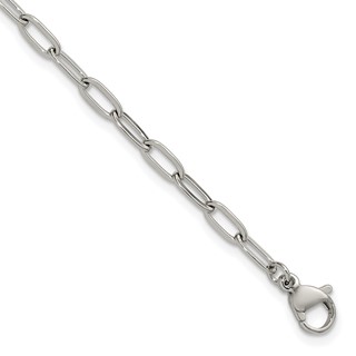 Stainless Steel Polished  3.25mm Paperclip Link 7.5in Bracelet