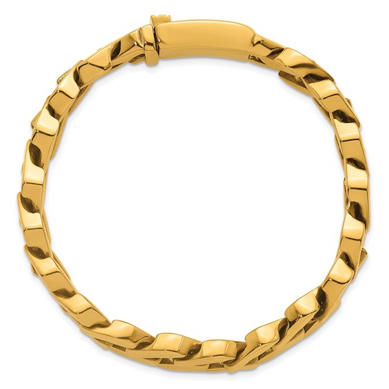 Stainless Steel Polished 13mm Yellow IP Fancy Link 8.5in Bracelet