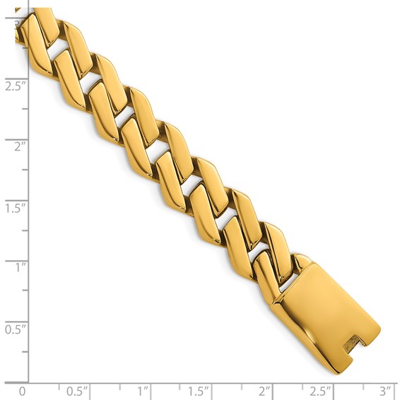 Stainless Steel Polished 13mm Yellow IP Fancy Link 8.5in Bracelet