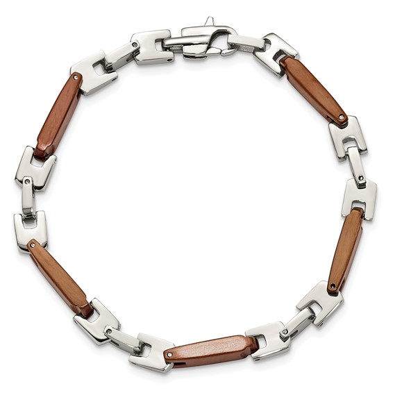 Chisel Stainless Steel Polished Brown IP-plated 8.25 inch Bracelet
