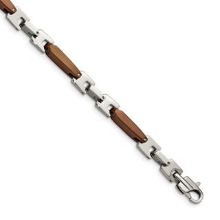 Chisel Stainless Steel Polished Brown IP-plated 8.25 inch Bracelet