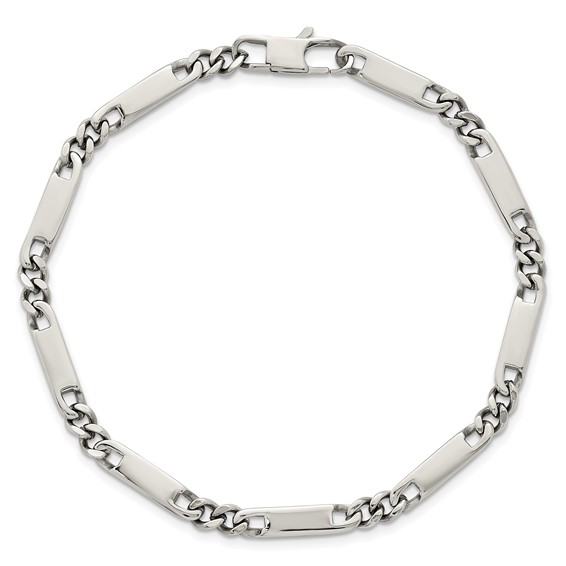 Stainless Steel Polished 4mm Fancy Link 8.5in Bracelet