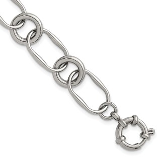 Stainless Steel Polished Fancy Link 7.5in Bracelet