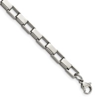 Chisel Stainless Steel Polished Square Link Bracelet - 8in view 1
