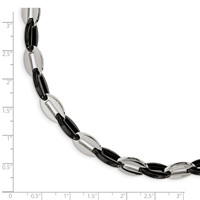 Chisel Stainless Steel Polished Black IP-plated Oval Link Bracelet, 7.5" view 5