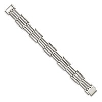 Chisel Stainless Steel Polished Link Bracelet, 8.5" view 3