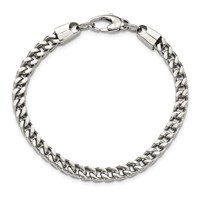 Chisel Stainless Steel Polished Franco Link Bracelet, 9" view 4