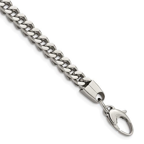 Chisel Stainless Steel Polished Franco Link Bracelet, 9"