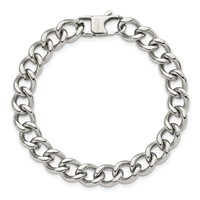Chisel Stainless Steel Polished Curb Bracelet, 8.5" view 4
