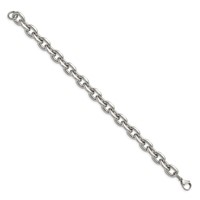 Chisel Stainless Steel Polished Cable Link Bracelet - 9in view 3