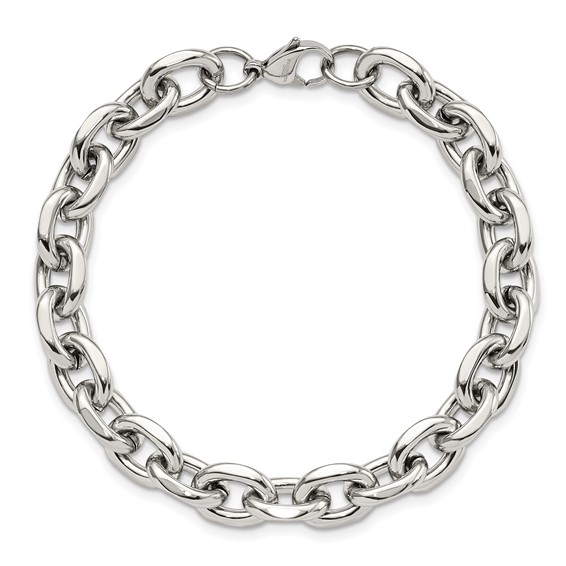 Chisel Stainless Steel Polished 9 inch Cable Link Bracelet