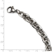 Chisel Stainless Steel Polished Cable Link Bracelet - 9in view 5