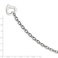 Chisel Stainless Steel Polished Open Link Bracelet with Open Heart, 8.5" view 5
