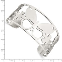 Chisel Stainless Steel Polished Butterfly Cuff Bangle view 4