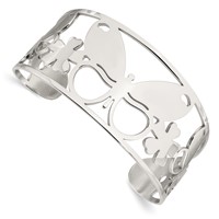 Chisel Stainless Steel Polished Butterfly Cuff Bangle view 1