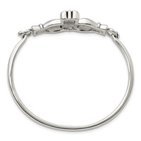 Chisel Stainless Steel Antiqued and Polished Claddagh Bangle view 3