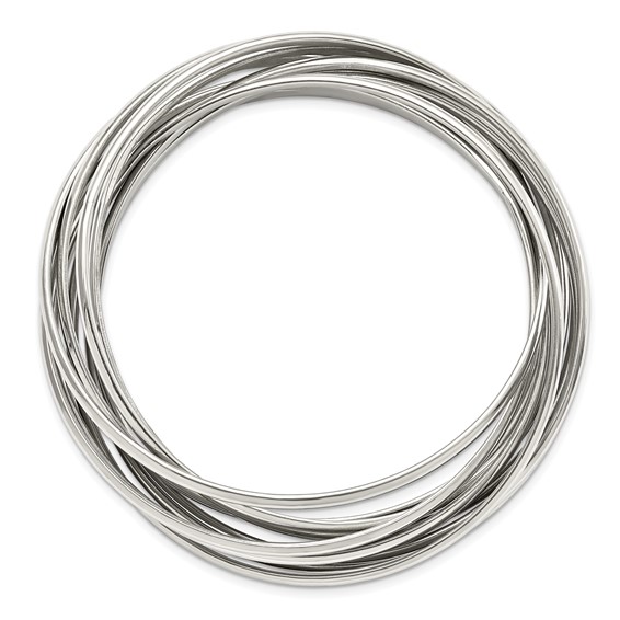 Chisel Stainless Steel Polished 9 Piece Set of Intertwined Bangles