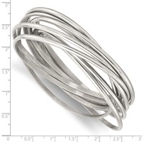 Chisel Stainless Steel Polished 9 Piece Set of Intertwined Bangles view 4