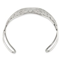 Chisel Stainless Steel Polished Flowers Cuff Bangle view 3