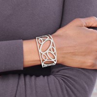 Chisel Stainless Steel Polished Ovals Cuff Bangle view 5