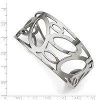 Chisel Stainless Steel Polished Ovals Cuff Bangle view 4