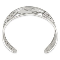Chisel Stainless Steel Polished Dolphins Cuff Bangle view 3