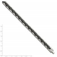 Chisel Stainless Steel Polished Bracelet with Black Ceramic Link - 8in view 5
